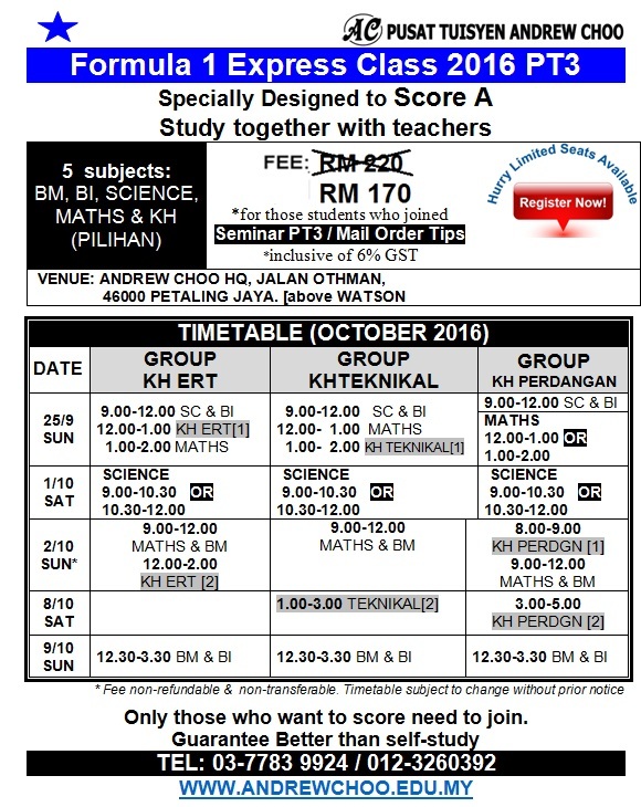 PT3 FORMULA 1 EXPRESS CLASS