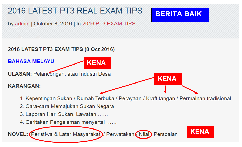 2019 PT3 EXAM TIPS By Andrew Choo